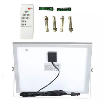 Soldrevet LED projektør dæmpbar LED/16W/3,2V 4000K IP65 10000 mAh + fjernbetjening
