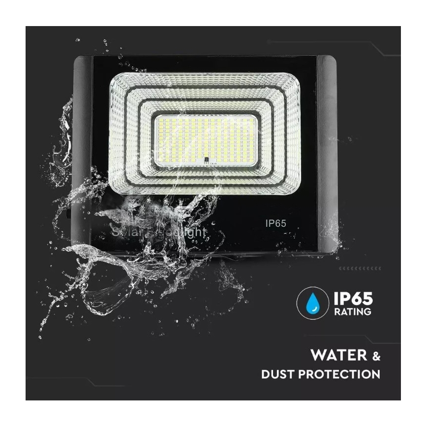 Soldrevet LED projektør dæmpbar LED/16W/3,2V 4000K IP65 10000 mAh + fjernbetjening