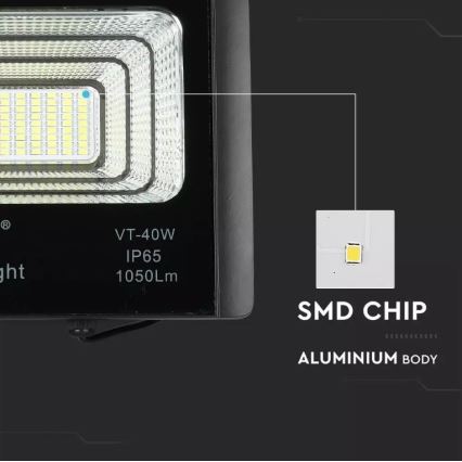 Soldrevet LED projektør dæmpbar LED/16W/3,2V 4000K IP65 10000 mAh + fjernbetjening