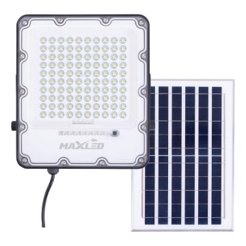Soldrevet LED projektør dæmpbar LED/50W/3,2V 4500K IP65 sort + fjernbetjening