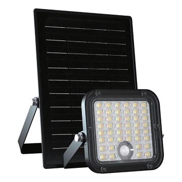 Soldrevet LED projektør dæmpbar med sensor LED/10W/3,7V 4000/6000K IP65 + fjernbetjening