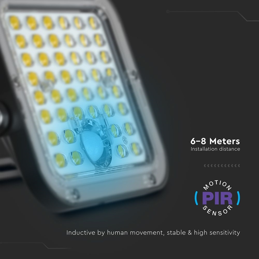 Soldrevet LED projektør dæmpbar med sensor LED/10W/3,7V 4000/6000K IP65 3600 mAh + fjernbetjening