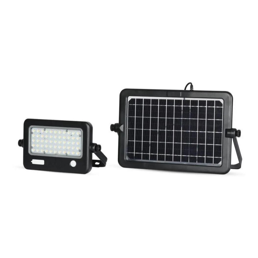 Soldrevet LED projektør dæmpbar med sensor LED/10W/3,7V 4000K IP65 7200 mAh + USB-port