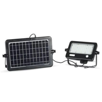 Soldrevet LED projektør dæmpbar med sensor LED/10W/3,7V 4000K IP65 7200 mAh + USB-port