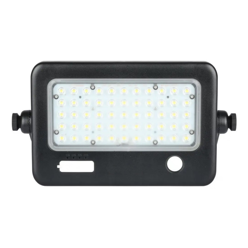 Soldrevet LED projektør dæmpbar med sensor LED/10W/3,7V 4000K IP65 7200 mAh + USB-port