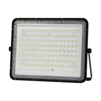 Soldrevet LED projektør LED/200W/3,2V 4000K sort IP65 + fjernbetjening