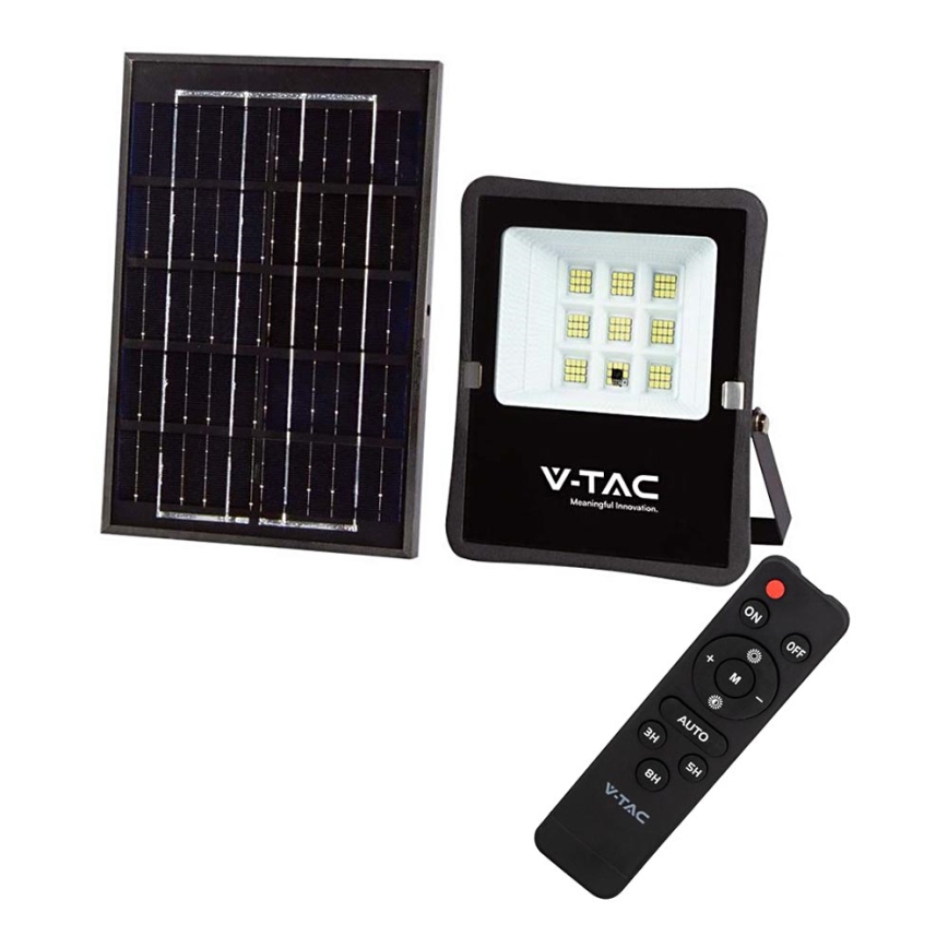 Soldrevet LED projektør LED/6W/3,2V 4000K IP65 5000 mAh + fjernbetjening