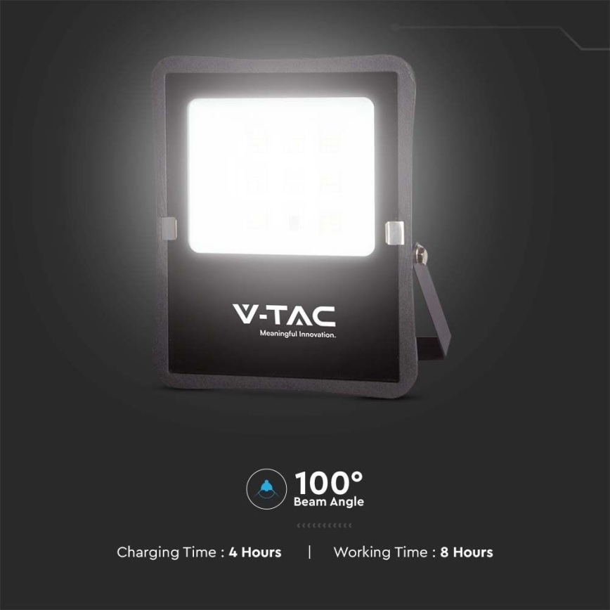 Soldrevet LED projektør LED/6W/3,2V 4000K IP65 5000 mAh + fjernbetjening