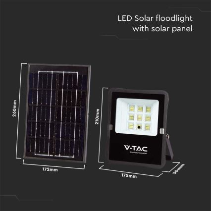 Soldrevet LED projektør LED/6W/3,2V 4000K IP65 + fjernbetjening