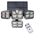Soldrevet LED projektør m. bevægelses- og skumringssensor LED/30W/3,7V 2400 mAh IP47 + fjernbetjening