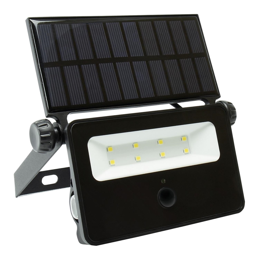 Soldrevet LED projektør m. bevægelses- og skumringssensor NOCTIS LED/2W/1800 mAh 3,7V 6000K IP65
