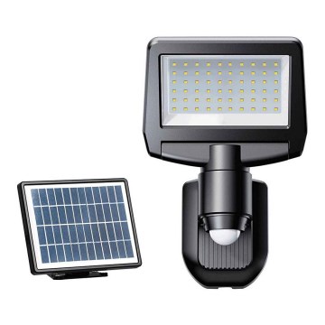 Soldrevet LED projektør m. sensor TOMI LED/10W/7,4V 1800 mAh IP44