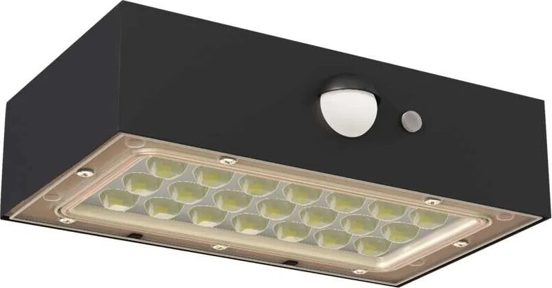 Soldrevet LED projektør med bevægelsessensor LED/3,7V 1200mAh 4000K IP65 sort