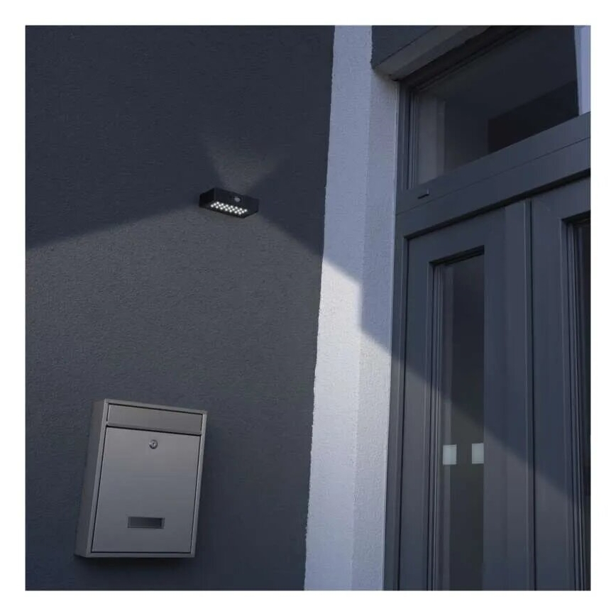 Soldrevet LED projektør med bevægelsessensor LED/3,7V 1200mAh 4000K IP65 sort