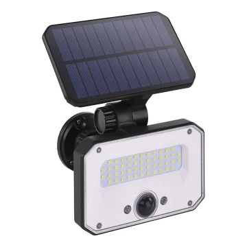 Soldrevet LED projektør med bevægelsessensor SPILO LED/3,7V 3600mAh 4000K IP54 + fjernbetjening