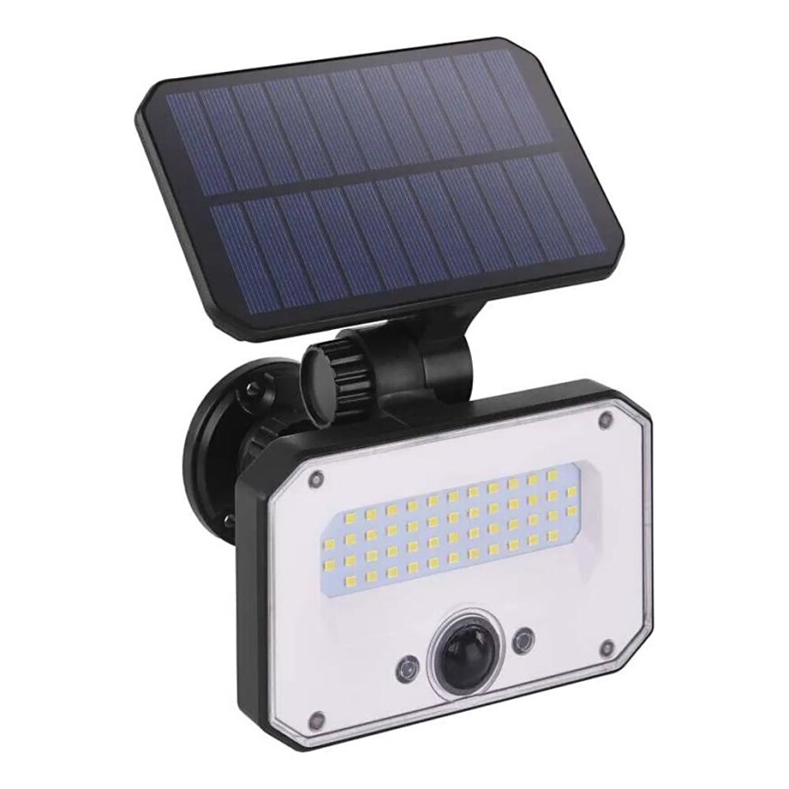 Soldrevet LED projektør med bevægelsessensor SPILO LED/3,7V 3600mAh 4000K IP54 + fjernbetjening