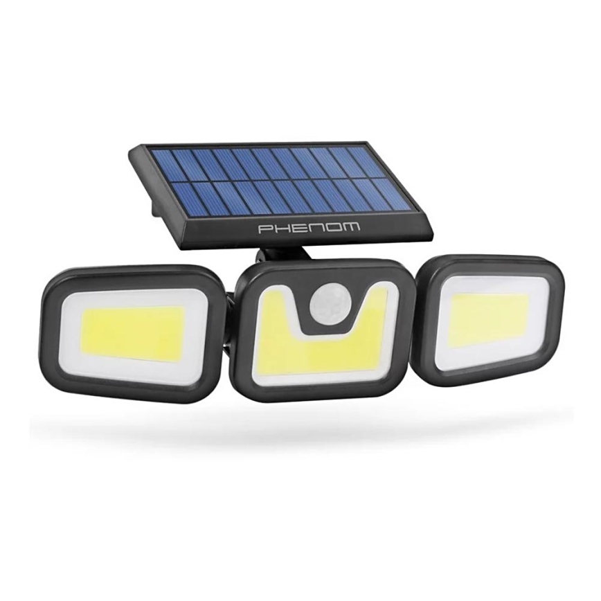 Soldrevet LED projektør med sensor 3xLED/3,3W/5V IP65 2400 mAh