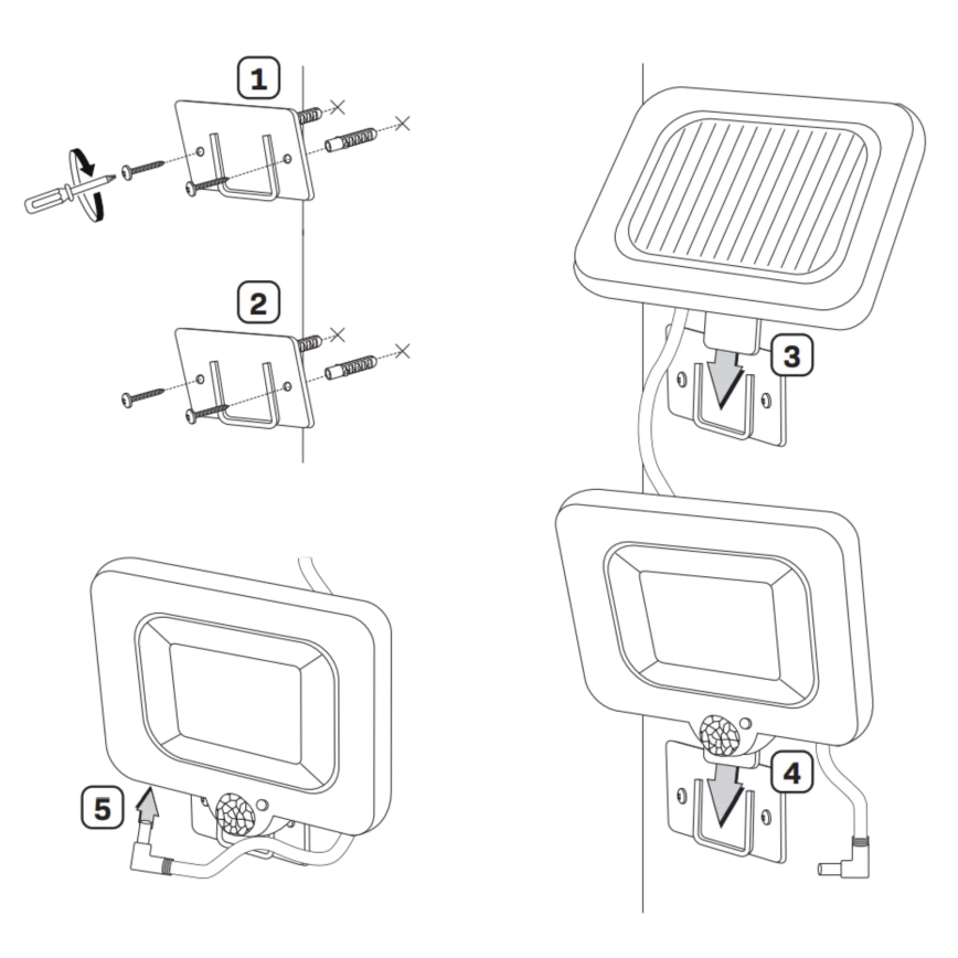 Soldrevet LED projektør med sensor DUO LED/1W/3,7V 1200 mAh IP44