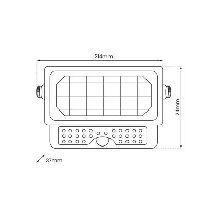 Soldrevet LED projektør med sensor EPAD LED/10W/3000 mAh 7,4V 4000K IP65