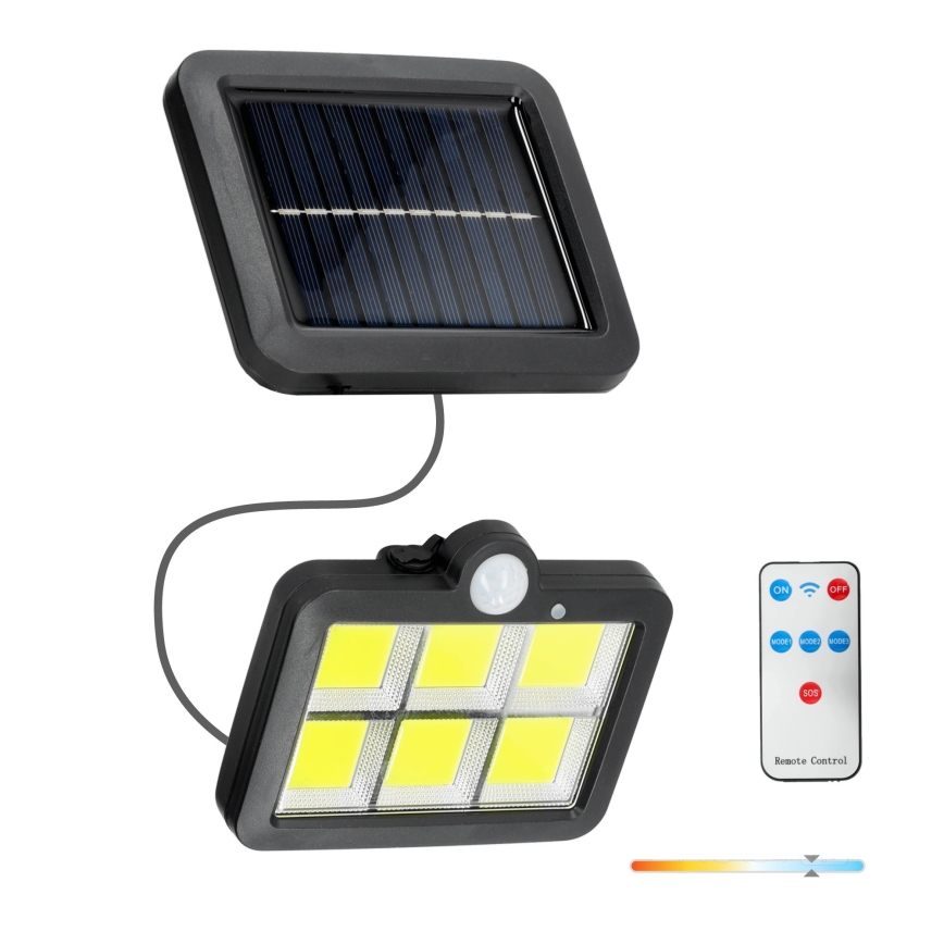 Soldrevet LED projektør med sensor LED/1,5W/3,7V 6000K IP44 1200 mAh