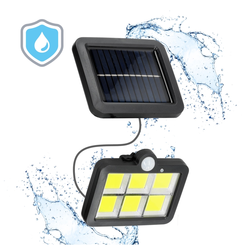 Soldrevet LED projektør med sensor LED/1,5W/3,7V 6000K IP44 1200 mAh