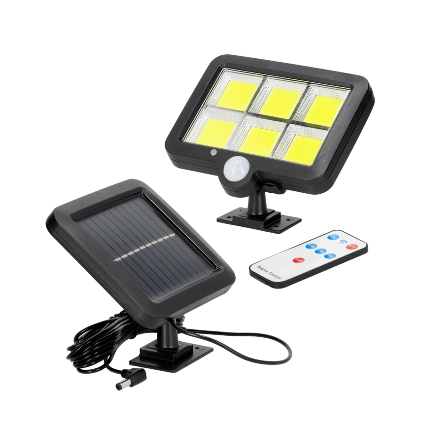 Soldrevet LED projektør med sensor LED/1,5W/3,7V 6000K IP44 1200 mAh