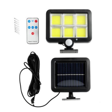 Soldrevet LED projektør med sensor LED/1,5W/3,7V 6000K IP44 1200 mAh