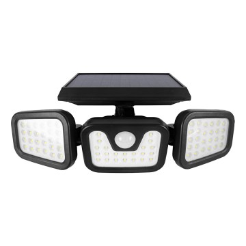 Soldrevet LED projektør med sensor LED/1,5W/3,7V 6000K IP44 2400 mAh
