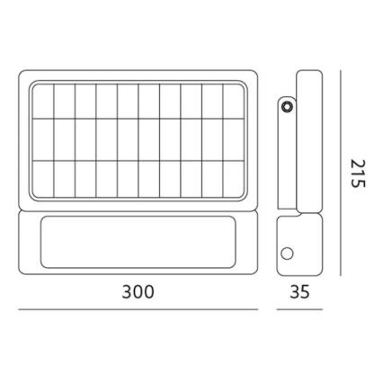 Soldrevet LED projektør med sensor LED/10W/3,7V 4000K IP65 7200 mAh