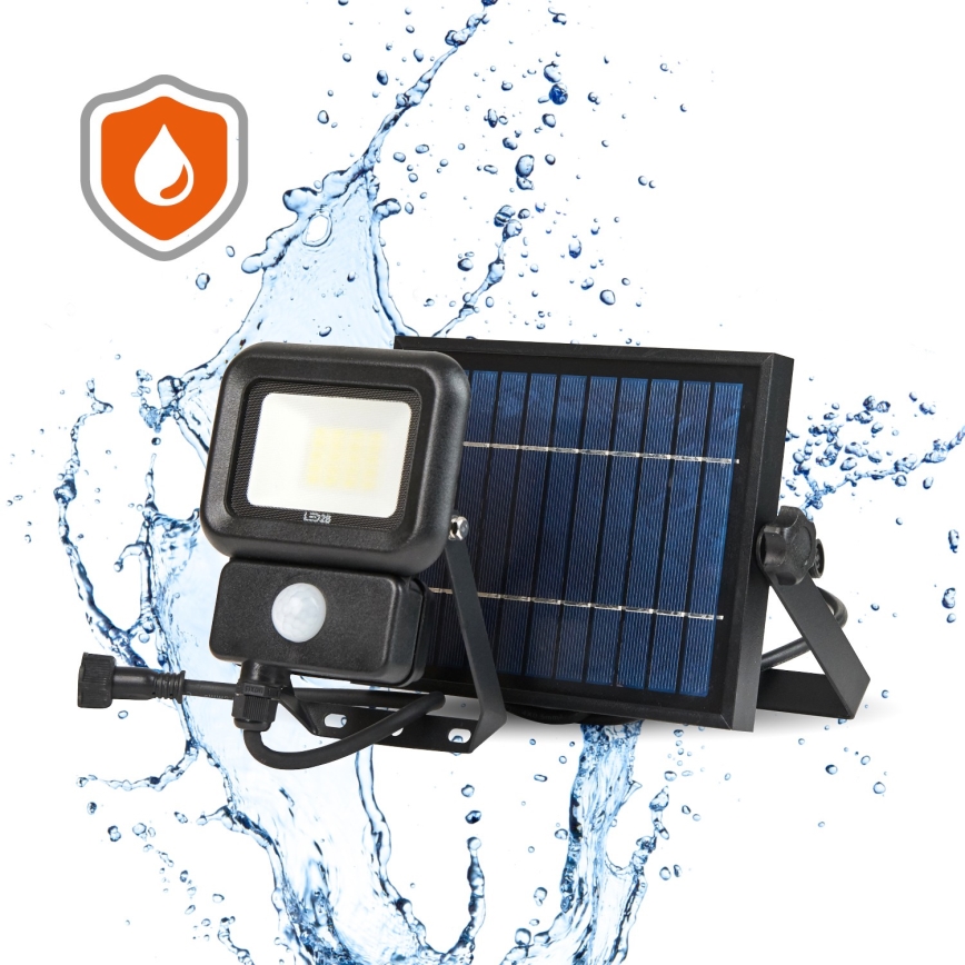 Soldrevet LED projektør med sensor LED/10W/3,7V 6500K IP65 2200 mAh