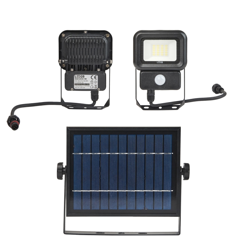 Soldrevet LED projektør med sensor LED/10W/3,7V 6500K IP65 2200 mAh