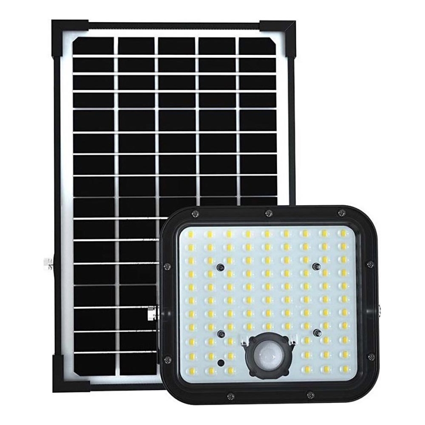 Soldrevet LED projektør med sensor LED/30W/6,4V 4000K + fjernbetjening