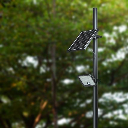 Soldrevet LED projektør med sensor LED/30W/6,4V 4000K + fjernbetjening