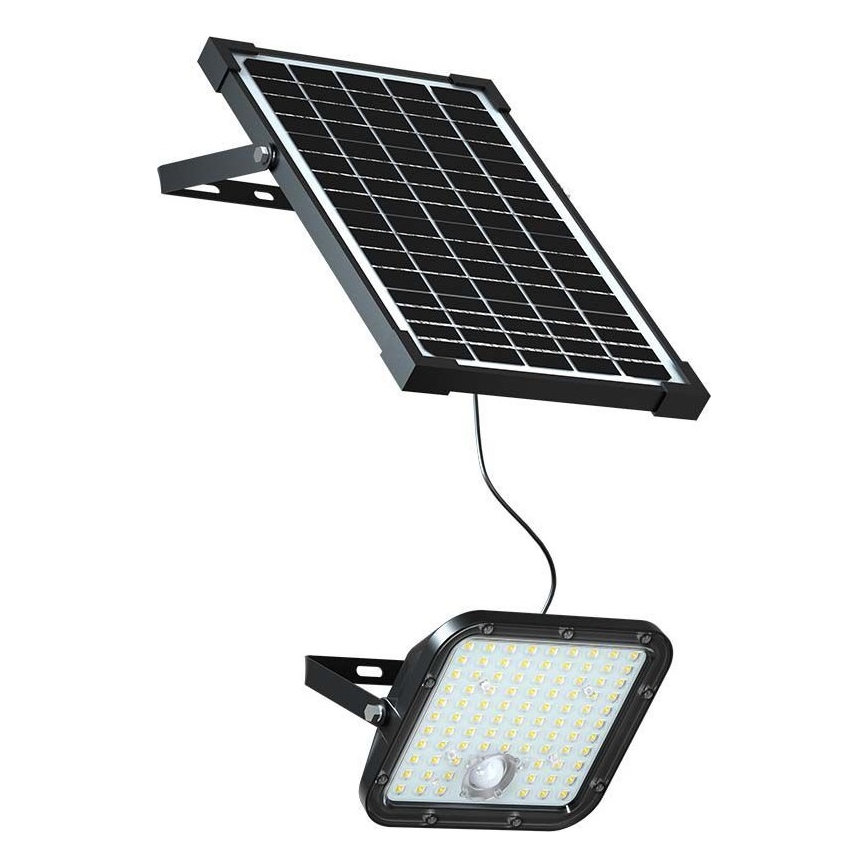 Soldrevet LED projektør med sensor LED/30W/6,4V 4000K + fjernbetjening