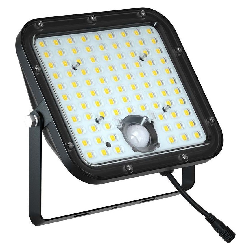 Soldrevet LED projektør med sensor LED/30W/6,4V 6400K + fjernbetjening