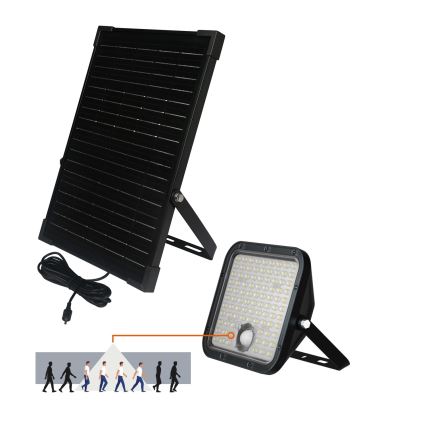 Soldrevet LED projektør med sensor LED/30W/6,4V IP65 3000/4000K 6000 mAh + fjernbetjening