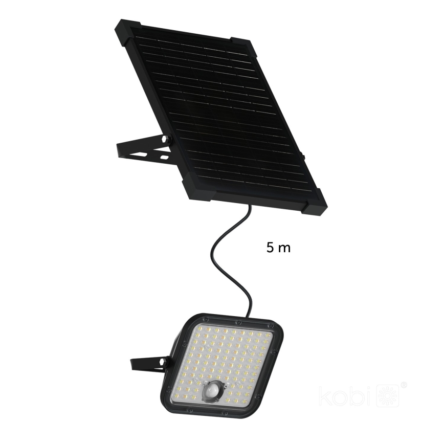 Soldrevet LED projektør med sensor LED/30W/6,4V IP65 3000/4000K 6000 mAh + fjernbetjening