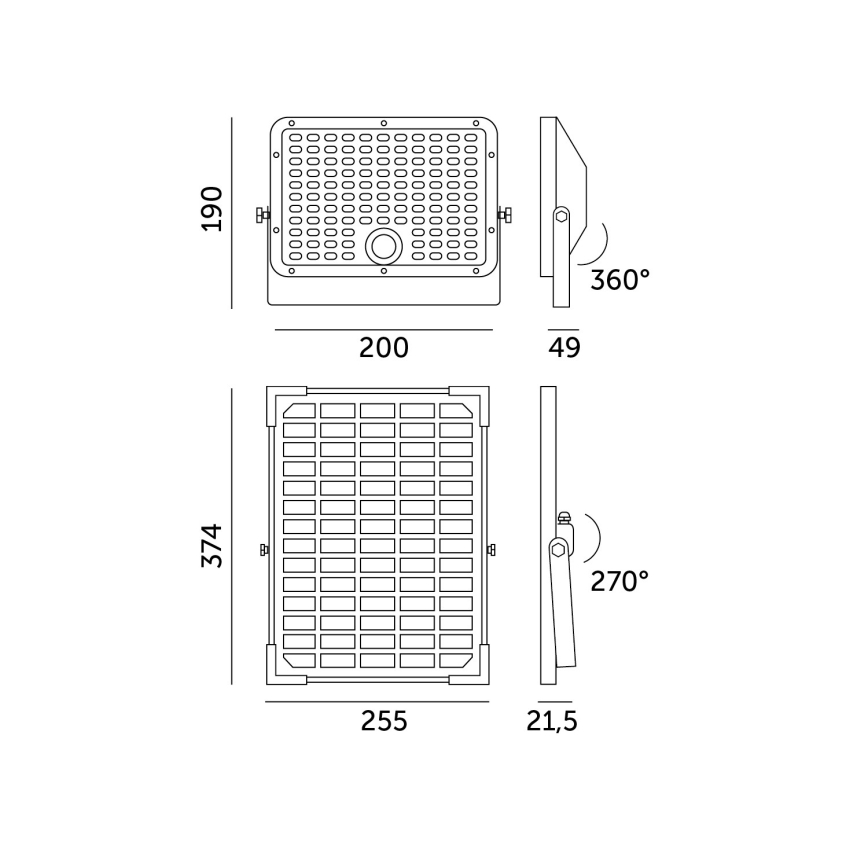 Soldrevet LED projektør med sensor LED/30W/6,4V IP65 3000/4000K 6000 mAh + fjernbetjening