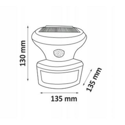 Soldrevet LED projektør med sensor LED/5W/3,7V 2000 mAh IP44