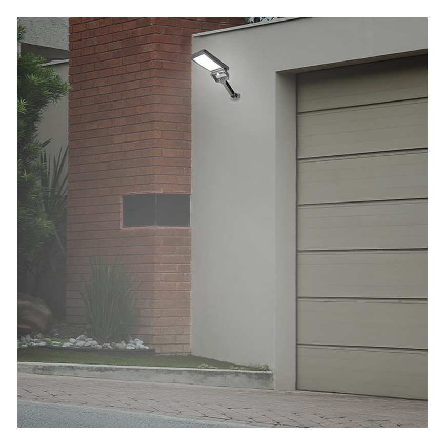 Soldrevet LED projektør med sensor LED/5W/3,7V 4000K IP54 sort