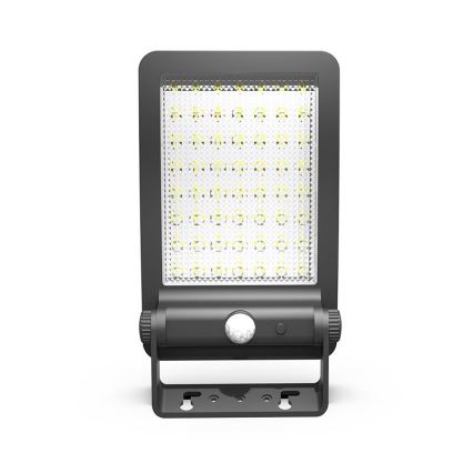 Soldrevet LED projektør med sensor LED/5W/3,7V 4000K IP54 sort