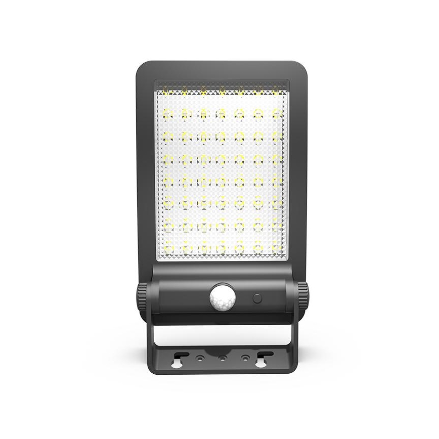 Soldrevet LED projektør med sensor LED/5W/3,7V 4000K IP54 sort