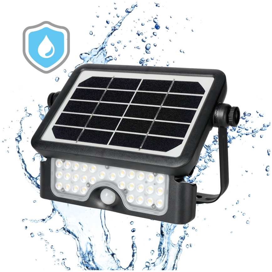 Soldrevet LED projektør med sensor LED/5W/3,7V 4000K IP65 3000 mAh