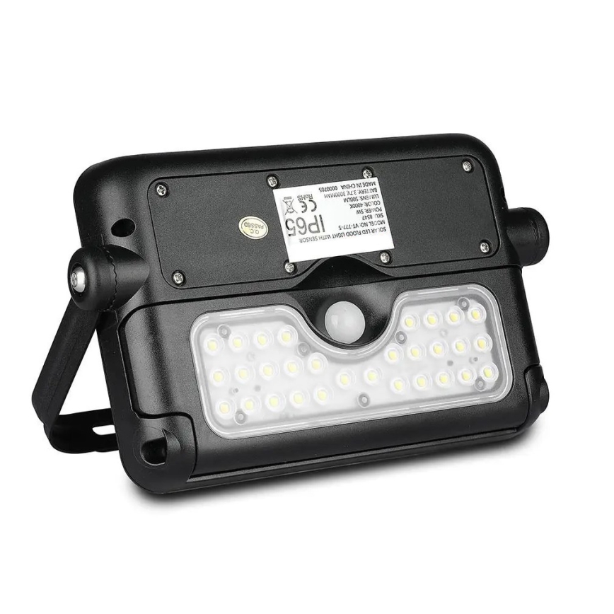 Soldrevet LED projektør med sensor LED/5W/3,7V IP65 4000K 3000 mAh