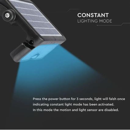 Soldrevet LED projektør med sensor LED/5W/3,7V IP65 4000K 3000 mAh