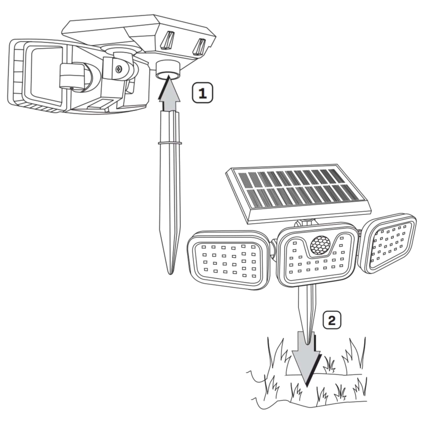 Soldrevet LED projektør med sensor TRIO LED/0,6W/3,7V 1200 mAh IP44
