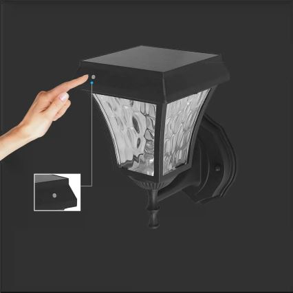Soldrevet LED væglampe 3-i-1 LED/2W/5,5V 3000K/6000K IP65 2200 mAh