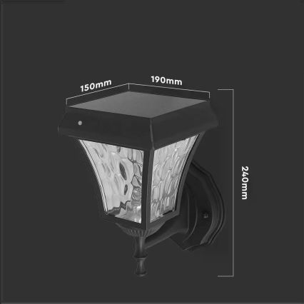 Soldrevet LED væglampe 3-i-1 LED/2W/5,5V 3000K/6000K IP65 2200 mAh