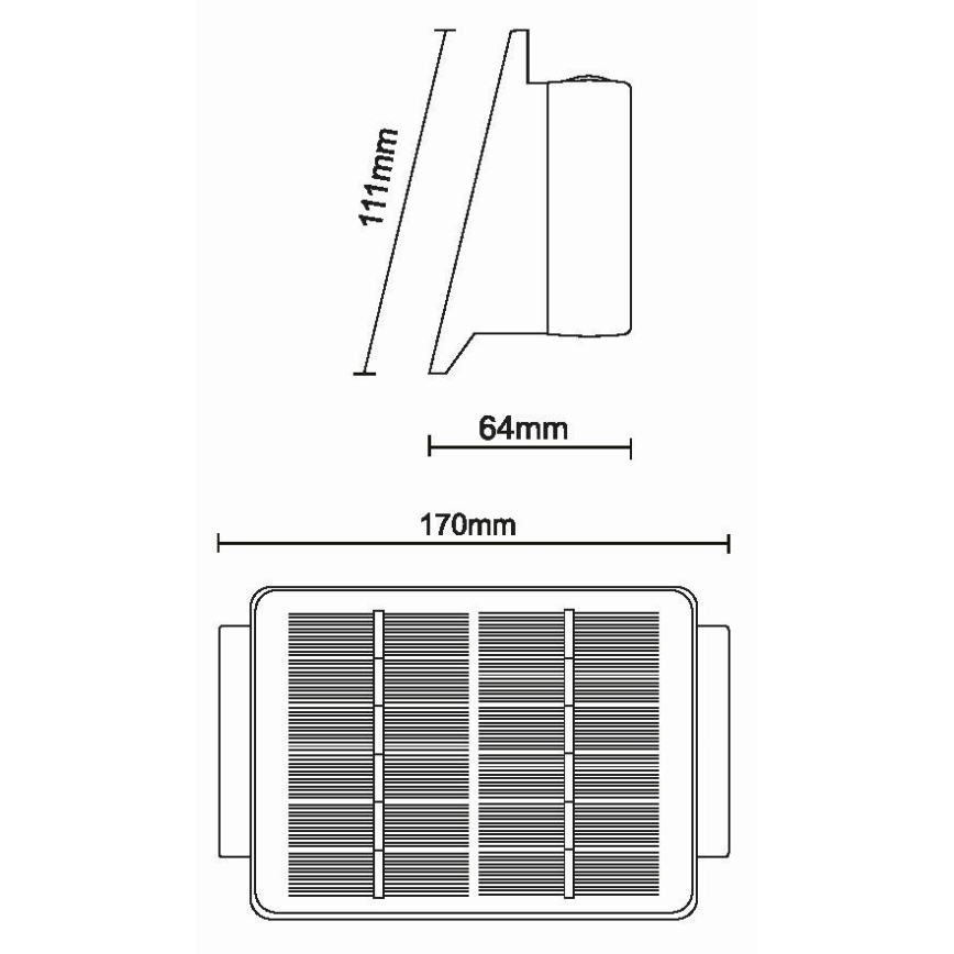 Soldrevet LED væglampe 4xLED/1,5W/3,7V 1500 mAh IP54 sort