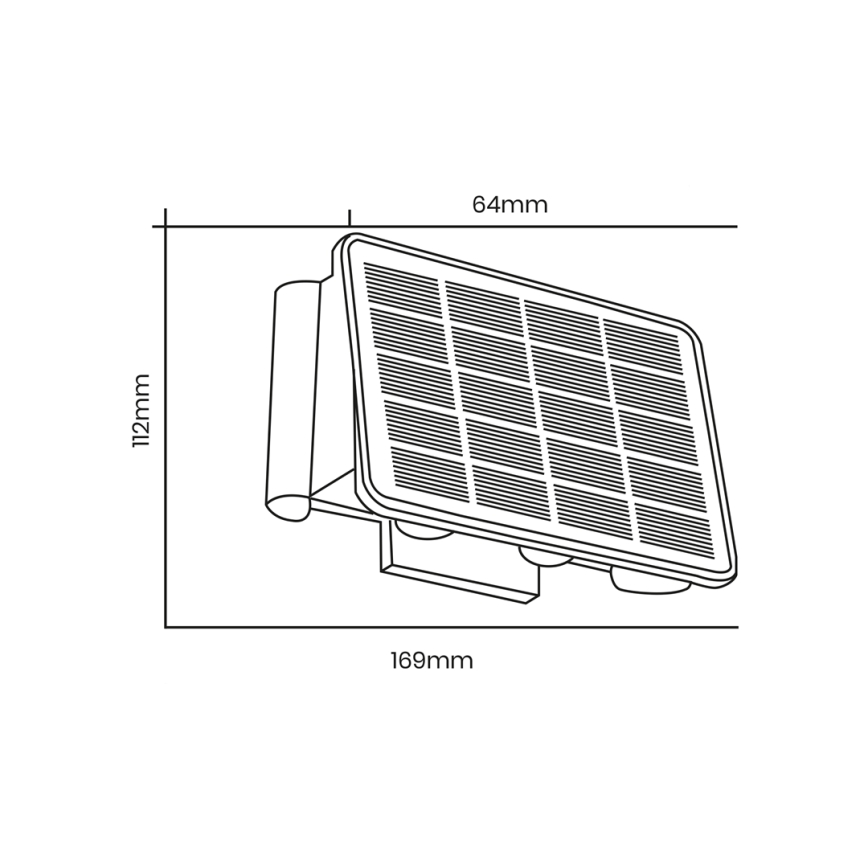 Soldrevet LED væglampe ALF LED/4W/3,2V 3000K IP54 sort